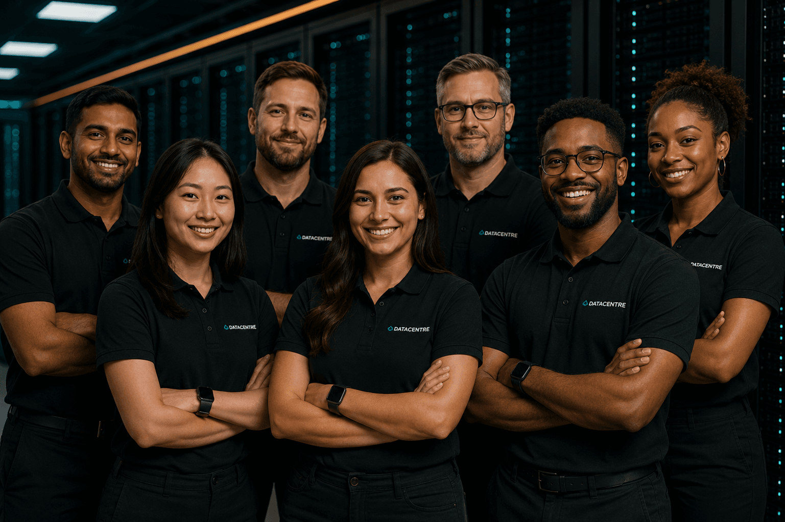 The RapidSwitch CoreOps team on-site at a UK data centre.